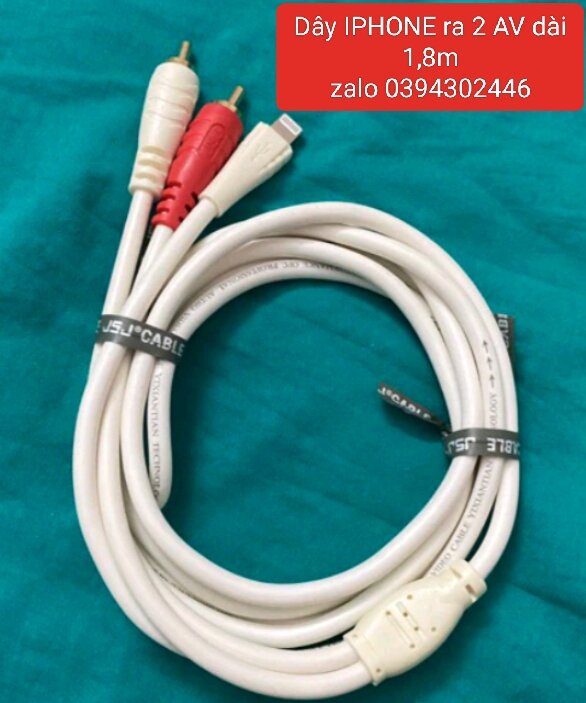 DÂY I.P.H.O.N.E ra 2 AV dài 1,8m loại sịn