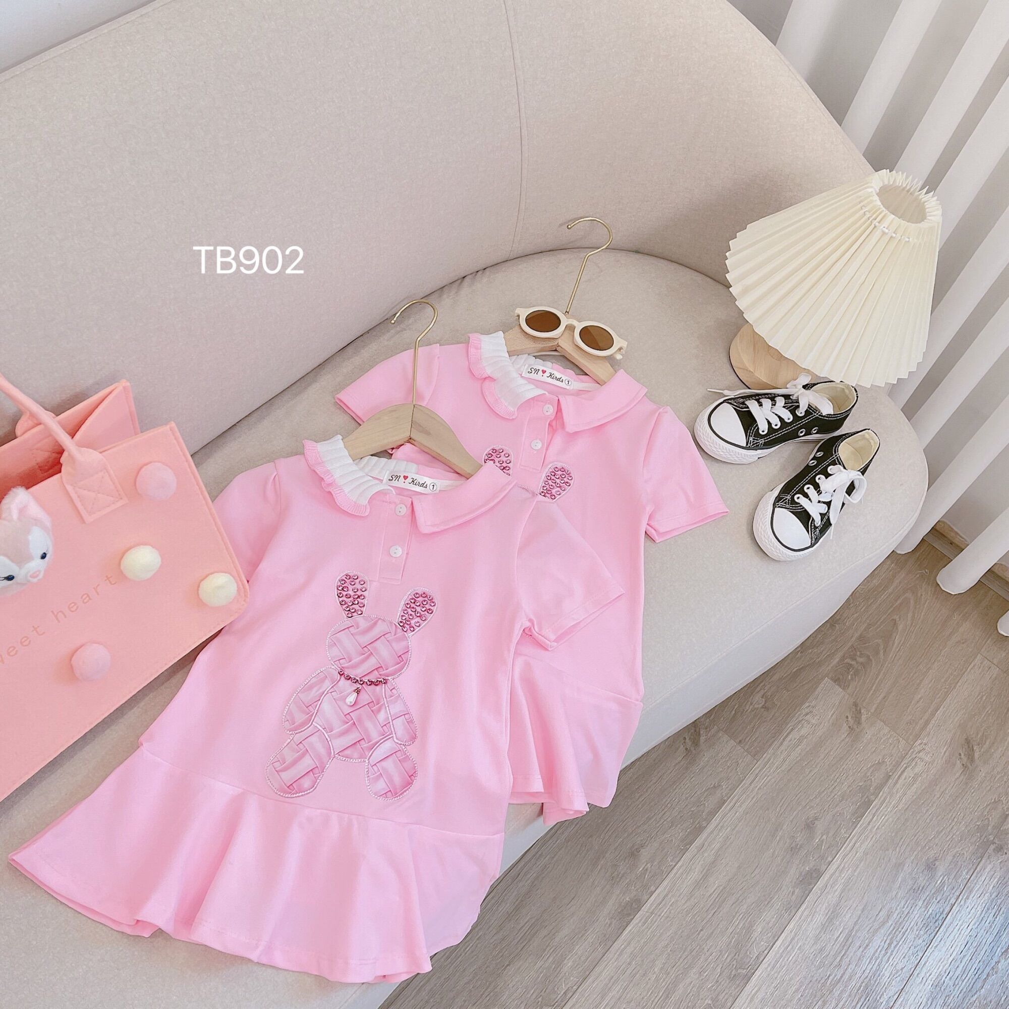 Váy bé gái vải polo cá sấu