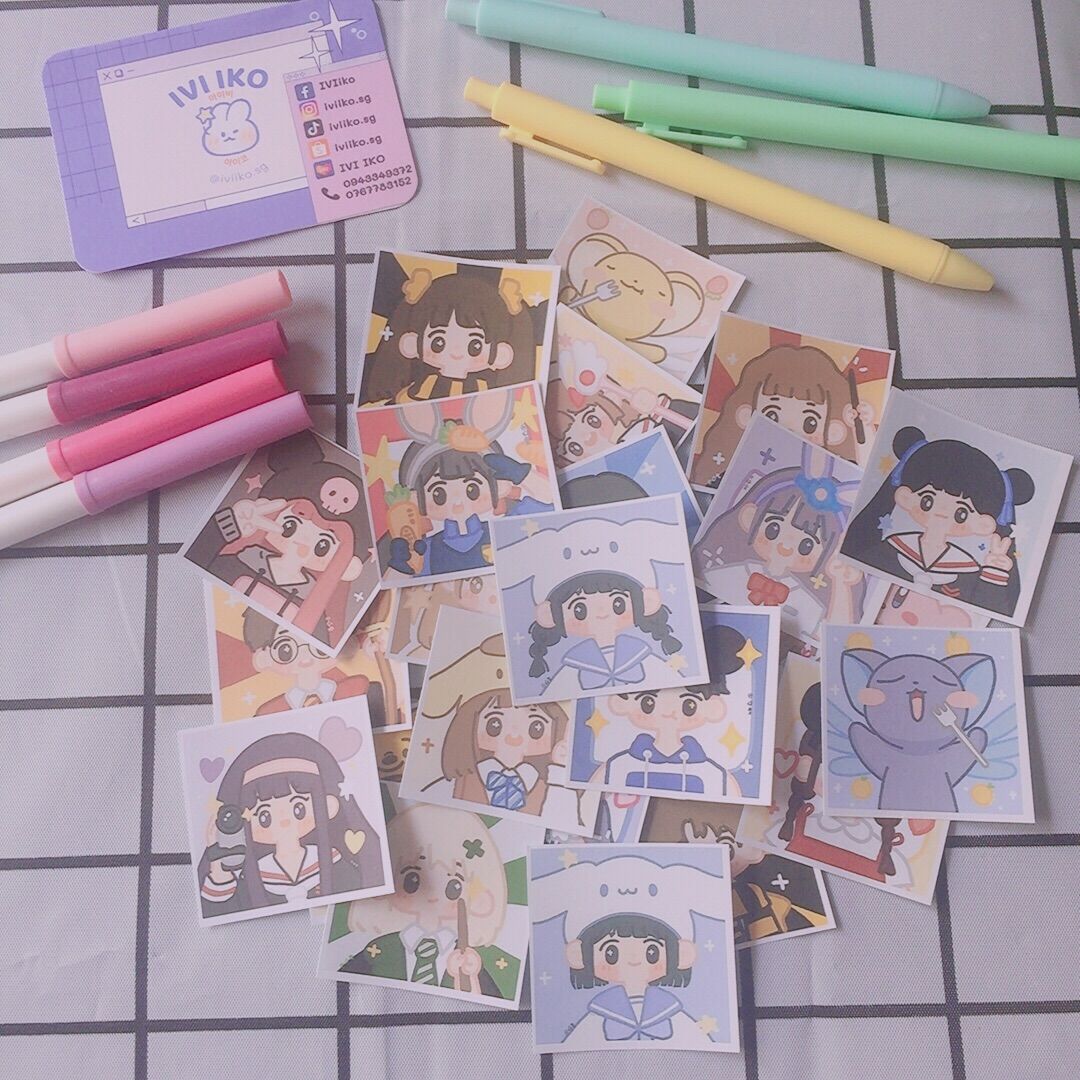 Set 24 sticker Avatar Cute (5x5cm) | IVI IKO