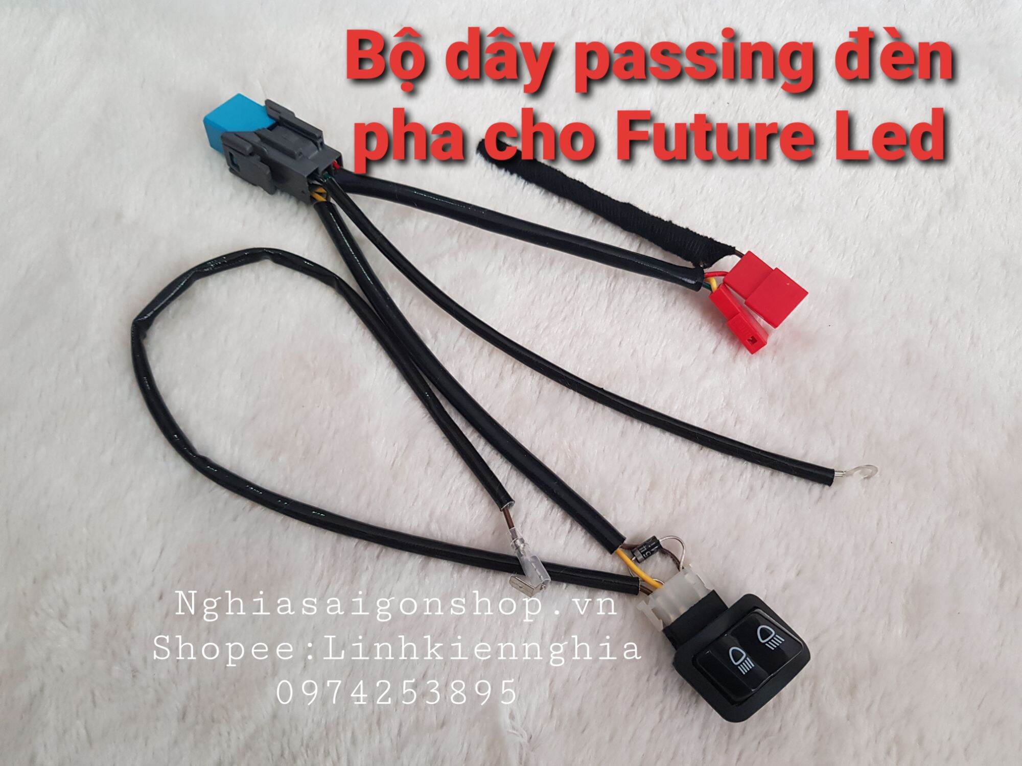 Bộ dây passing đèn pha cho xe Future Led kèm công tắc