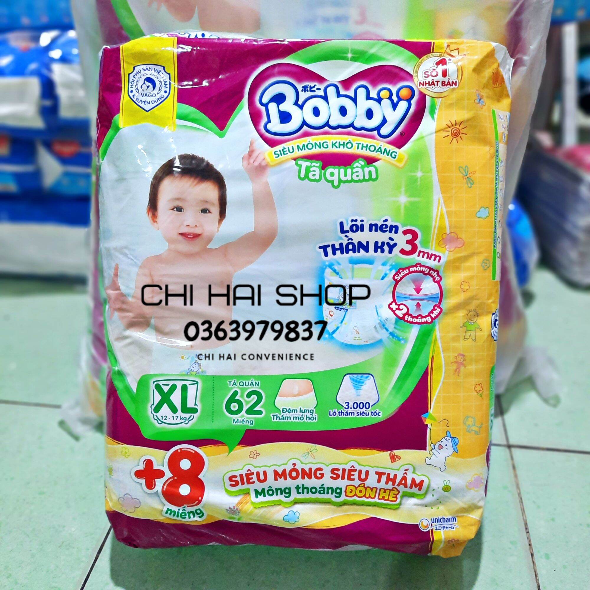 Tã quần bobby size xl dành cho bé từ 12kg đến 17kg