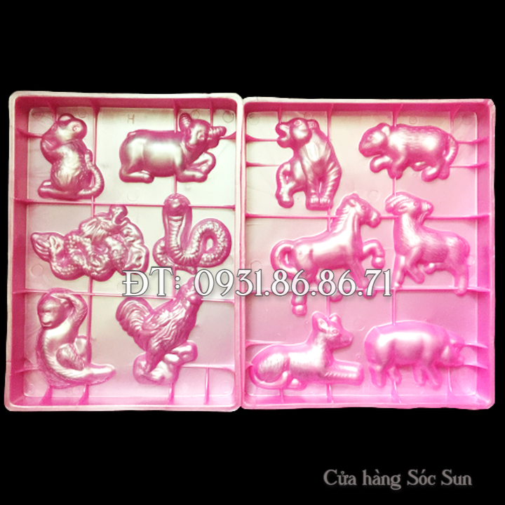 Bộ khuôn rau câu 12 con giáp – mã số r 1013