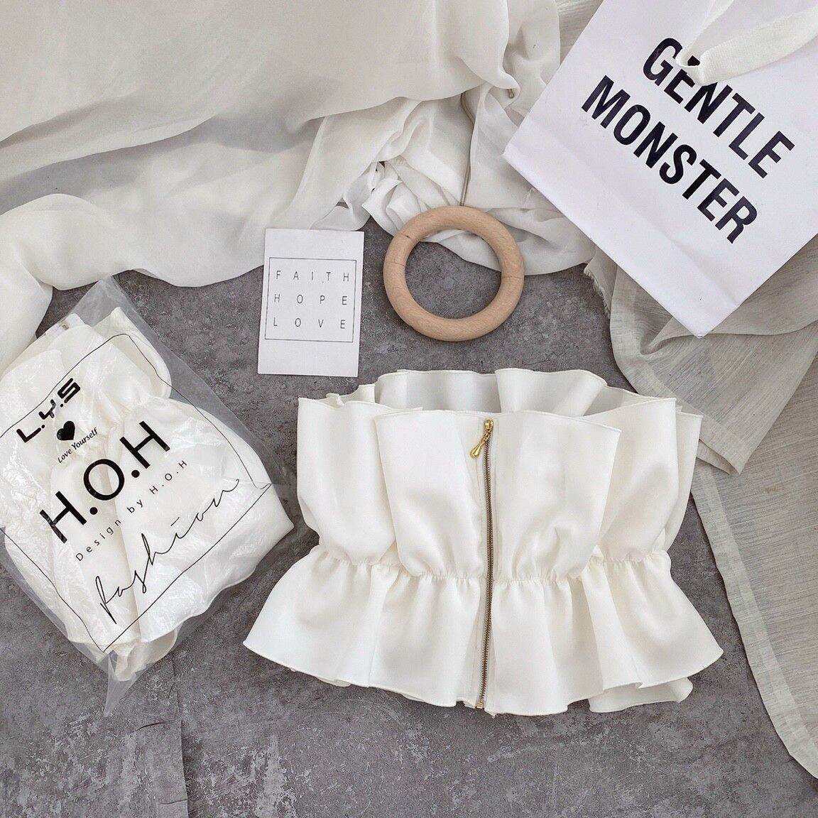 ÁO CROPTOP NHÚN EO SANG TRỌNG