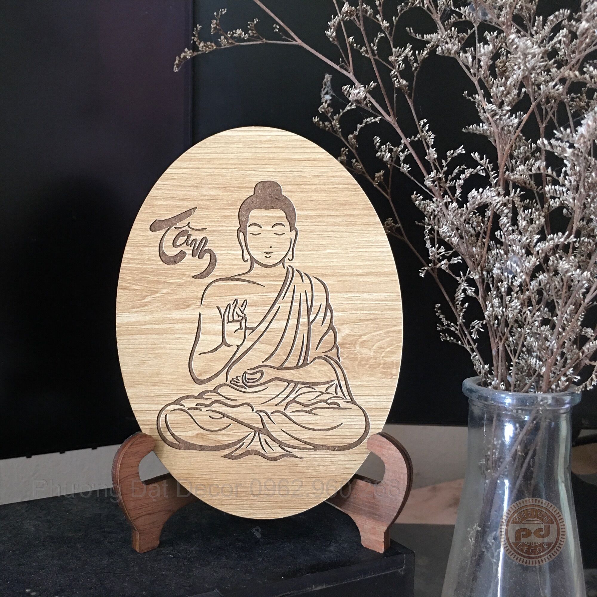 Tranh Phật Giáo Để Bàn Bằng Gỗ ( 11x16cm)