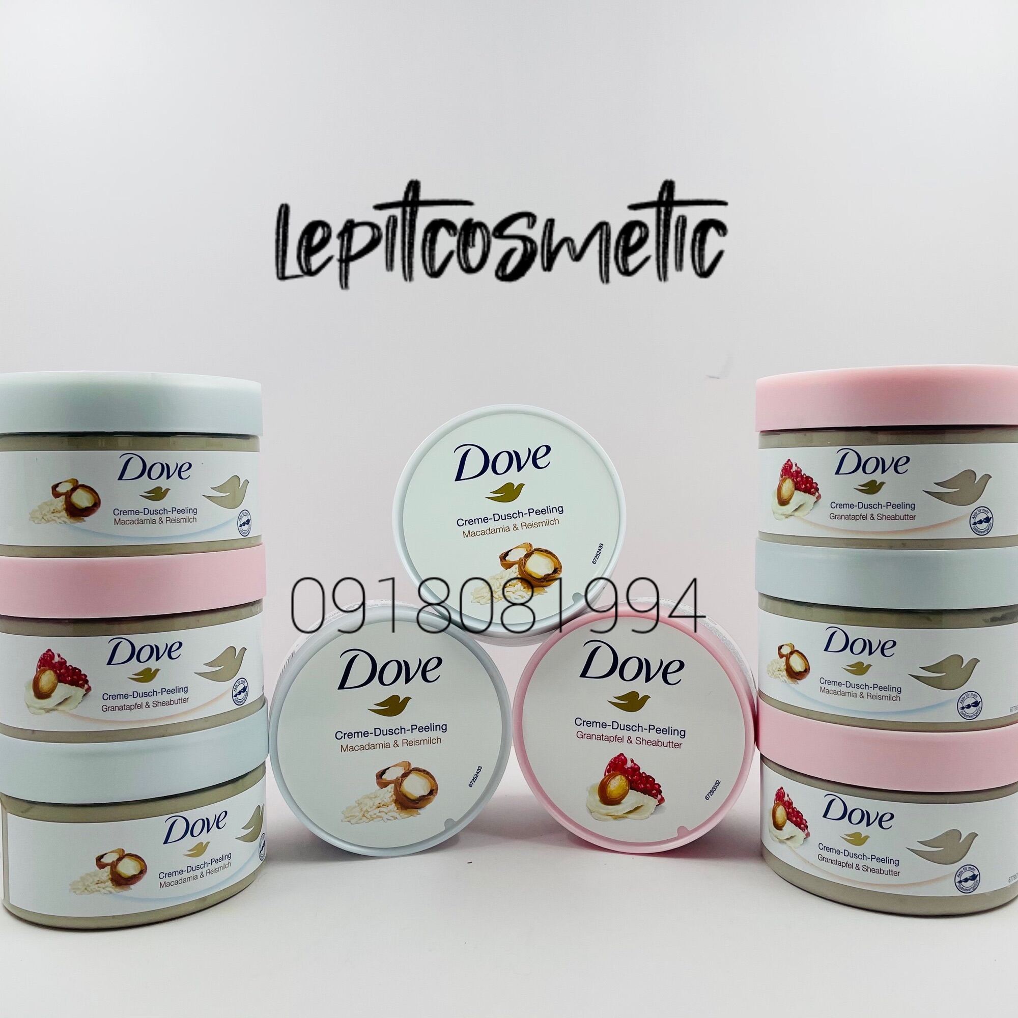 [ Lepit Cosmetic ] Kem Tẩy Tế Bào Chết Tẩy Da Chết Dove Lựu Đỏ Và Macadamia Bản Đức