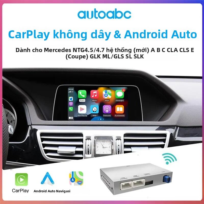 Bộ Chuyển Đổi Không Dây AUTOABC CarPlay Android Auto Dành Cho Mercedes Benz A B C E Class GLA CLA GLK SLK CLS W204 W176 W246 X204 C117 NTG4.5/4.7 Giá 5,595,000 Đồng*Miễn phí vận chuyển