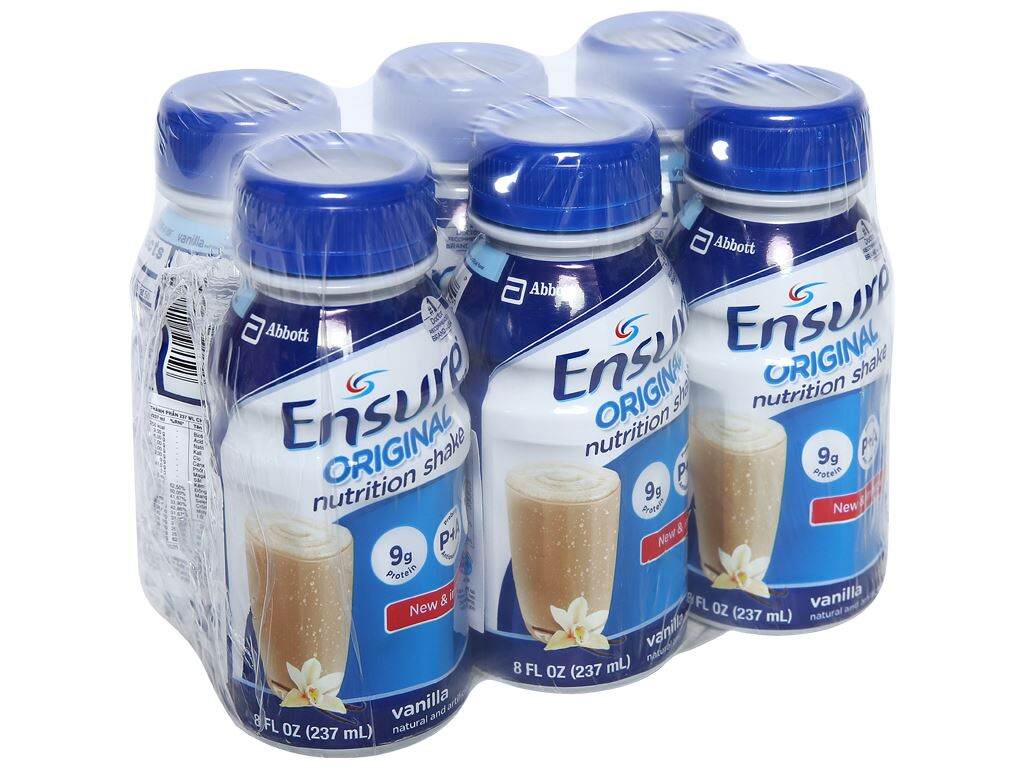 Sữa Ensure Nước pha sẵn Vanilla lốc 6 chai 237ML date 05 2024