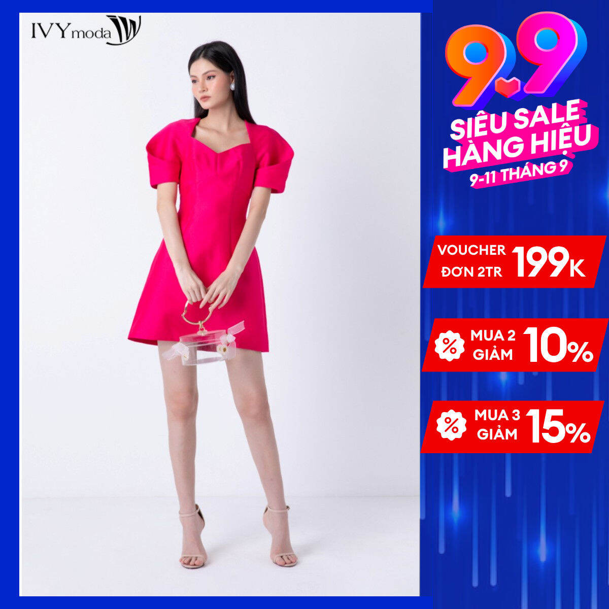 Đầm dạ hội tay bồng cách điệu phong cách sang trọng IVY moda MS 45S2593