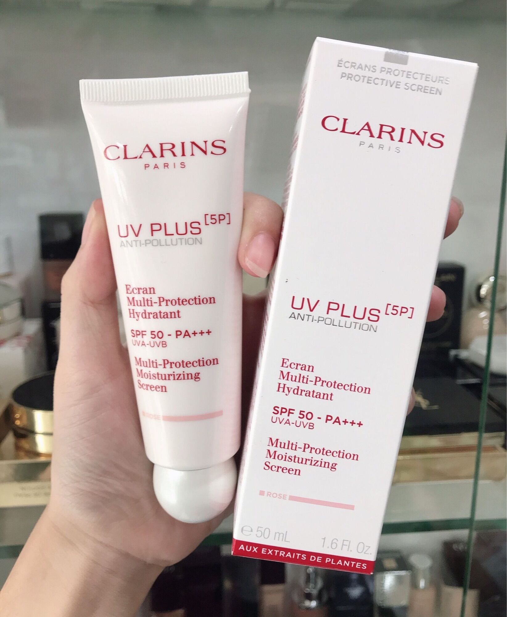 Kem chống nắng CLARINS 50ml Pháp(hồng-trắng-tím)