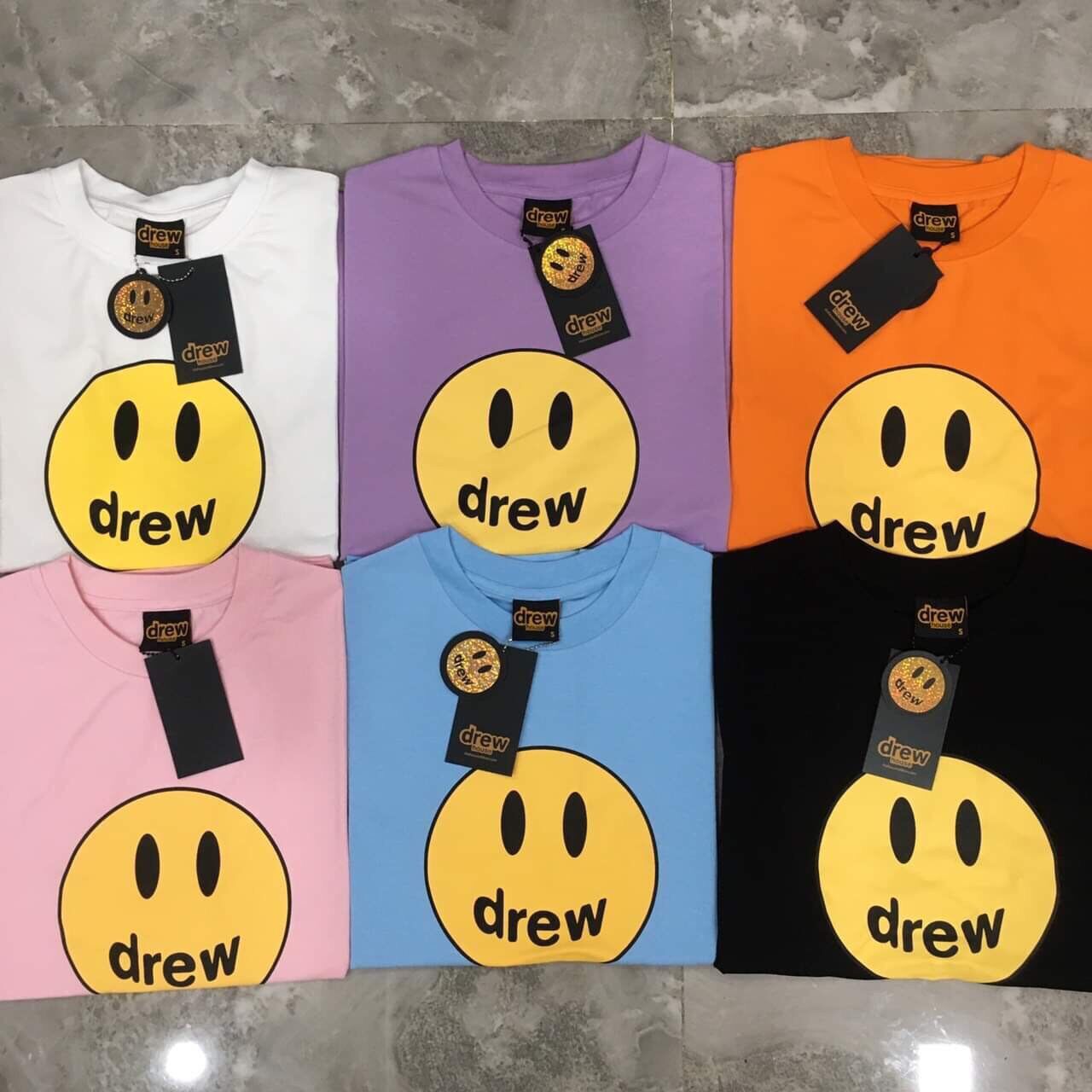 Áo thun tee drew mặt cười unisex nam nữ chất cotton mã tg08