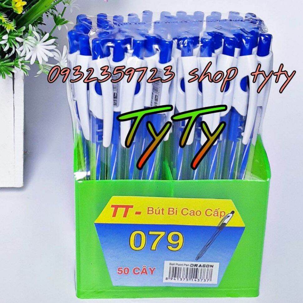 1hủ 50 cây viết/ bút bi xanh viết chữ nét rõ, đẹp