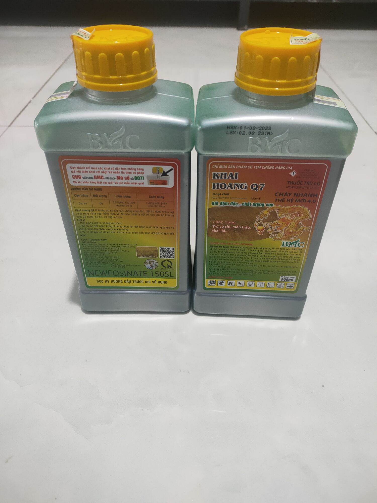 THUỐC TRỪ CỎ KHAI HOANG Q7 900ml hoạt chất: Glufosinate-ammonium 150g/l công dụng trừ cỏ chỉmần trầuthài lài...