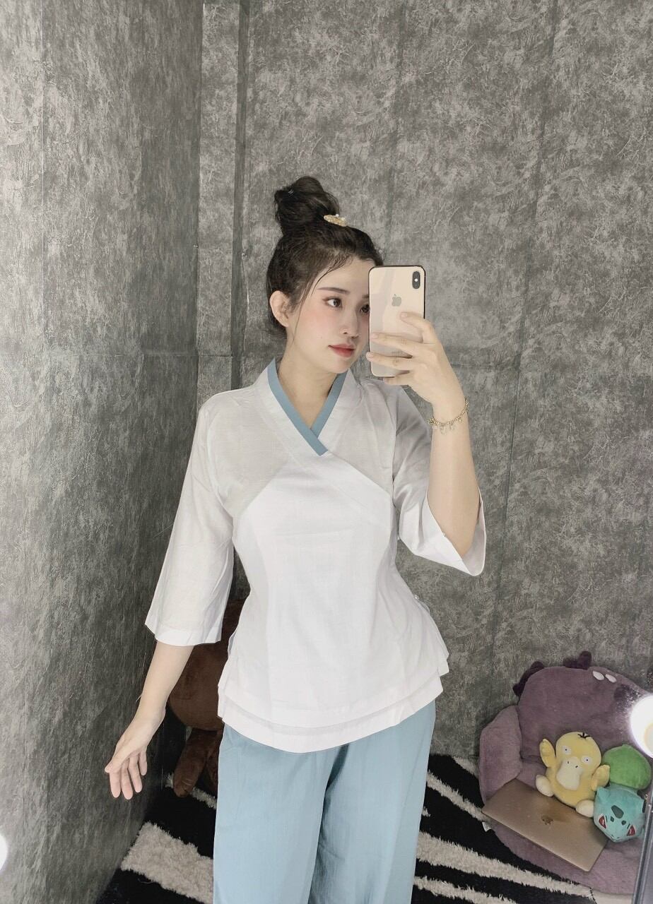 Đồ lam đi chùa nữ vải Linen, đồ phật tử