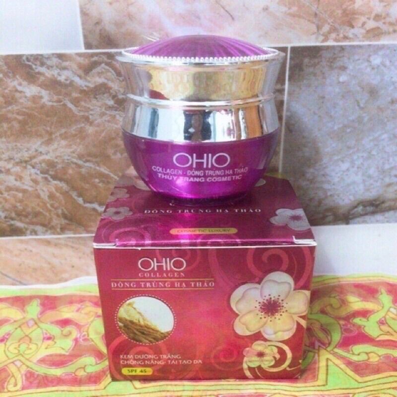 Kem dưỡng trắng - Chống nắng - Tái tạo da OHIO collogen Đông Trùng Hạ Thảo ( 20g )