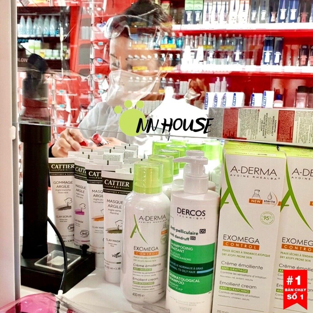 Kem dưỡng ẩm da khô, ngứa, viêm da dị ứng Aderma Exomega Control Cream 200ml- Kem làm dịu da, cho da chàm, nẻ, cơ địa dị ứng, chăm sóc da cho bé từ sơ sinh - NN SHOP PHÁP HÀN Nội địa có bill