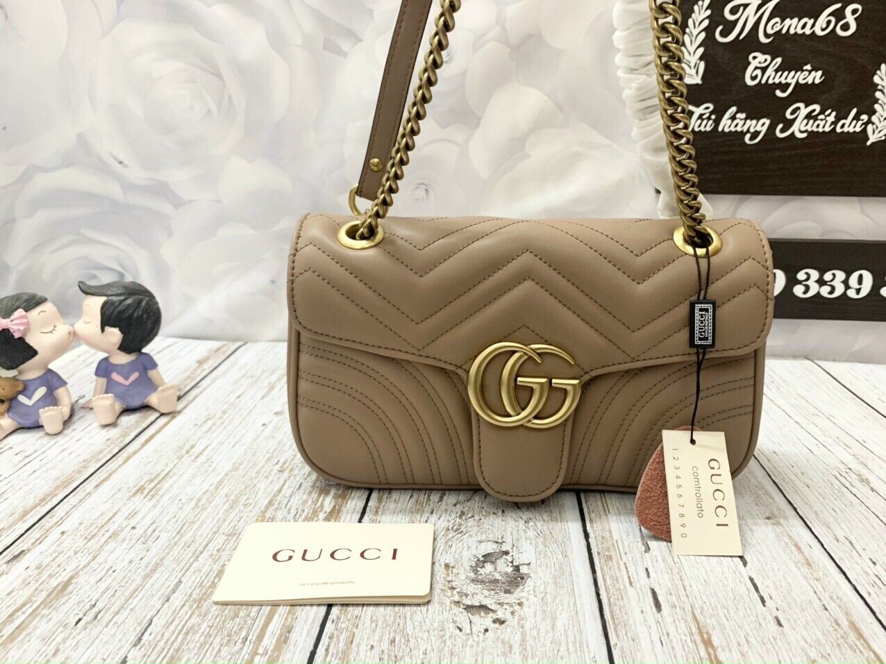 Túi guci marmont da thật - size 26