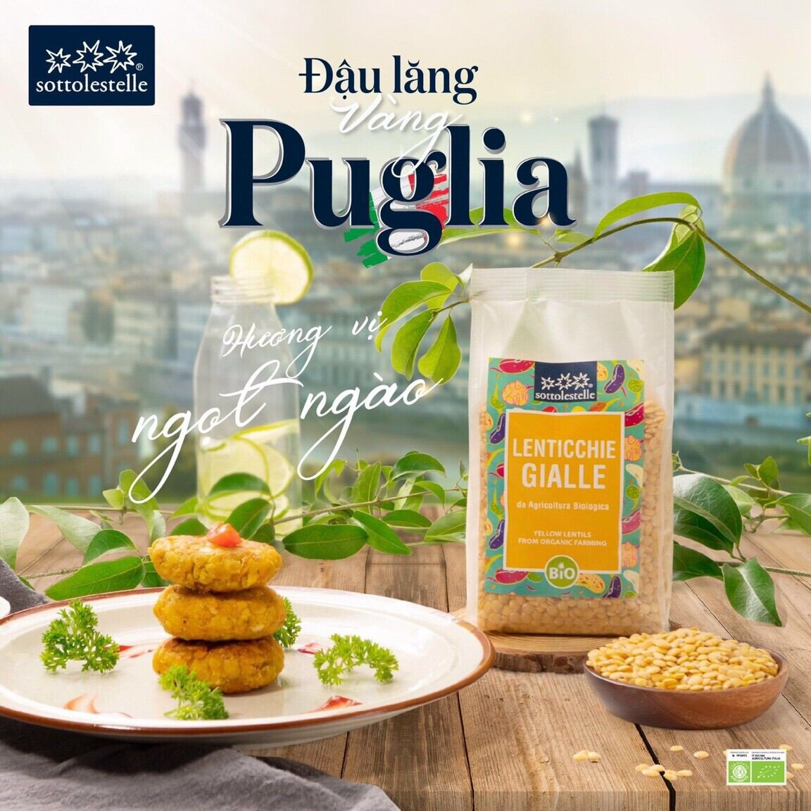 [ Tách lẻ 100g ] Đậu lăng vàng hữu cơ Sottolestelle