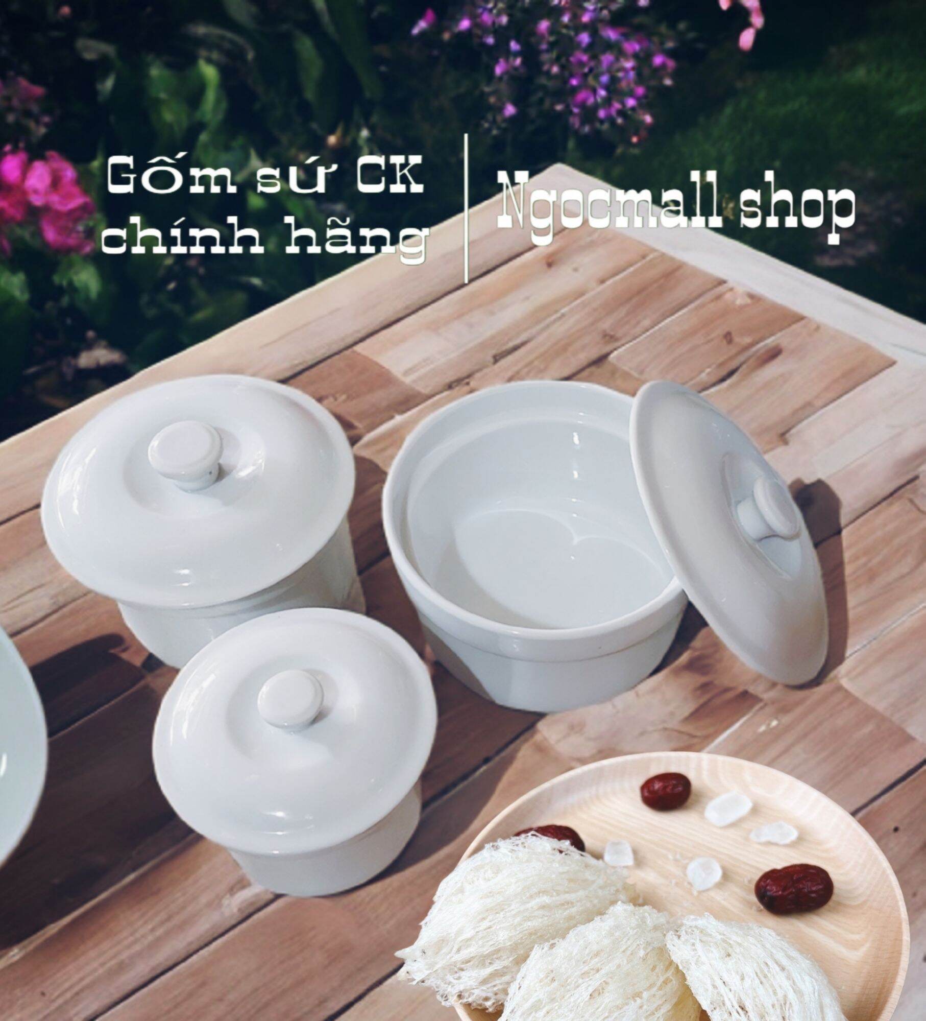 Thố chưng yến | Thố  tiềm gà gốm sứ CK | Thố sứ
