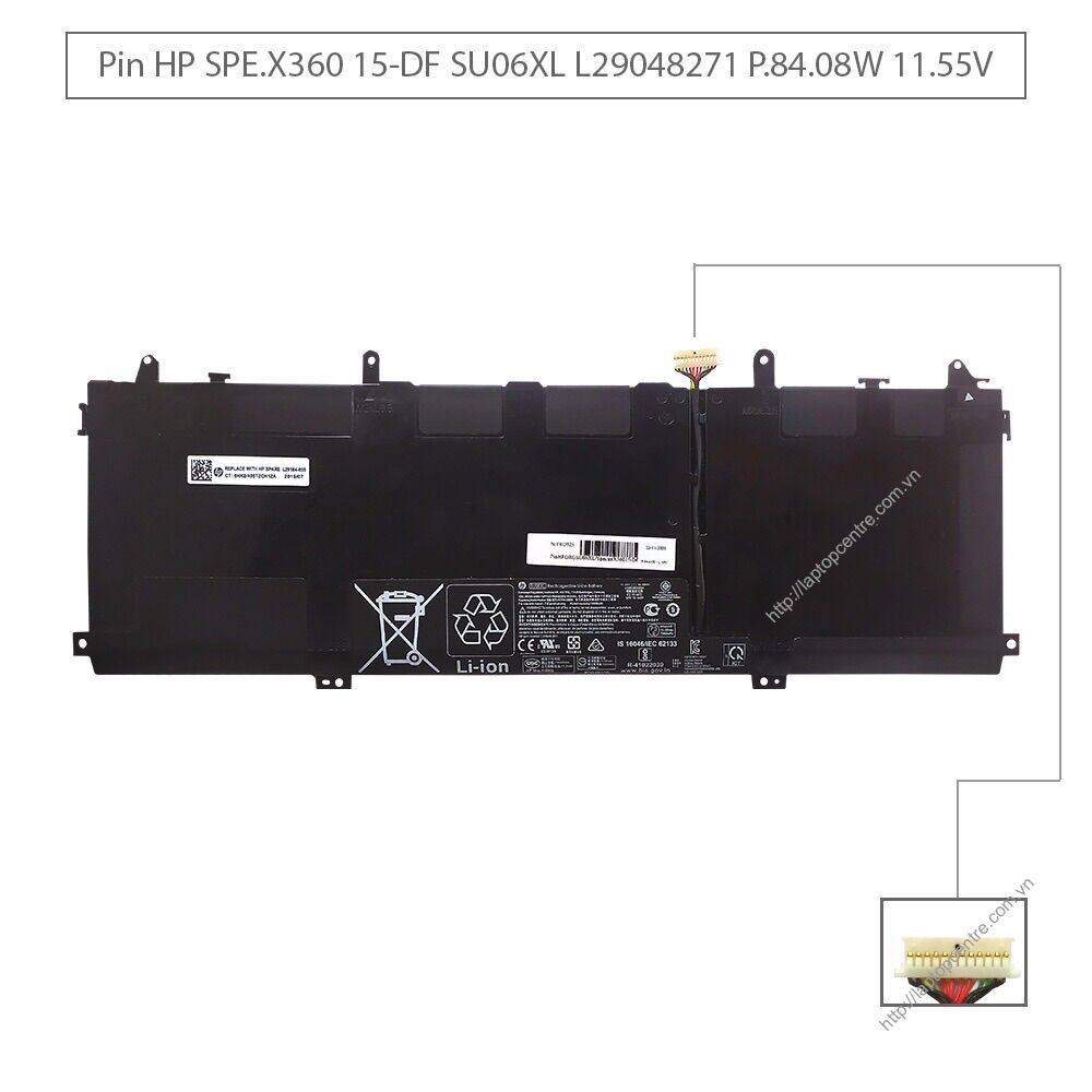 Pin battery hp spe.x360 15-df su06xl l2904827 84.08w 11.55v
