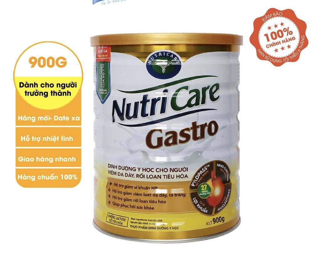 Sữa bột Nutricare Gastro dinh dưỡng y học cho người viêm dạ dày, rối loạn tiêu hoá (900g)