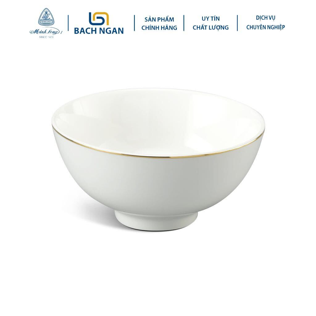 Bộ 10 chén ăn cơm viềng chỉ vàng - gốm sứ Minh Long