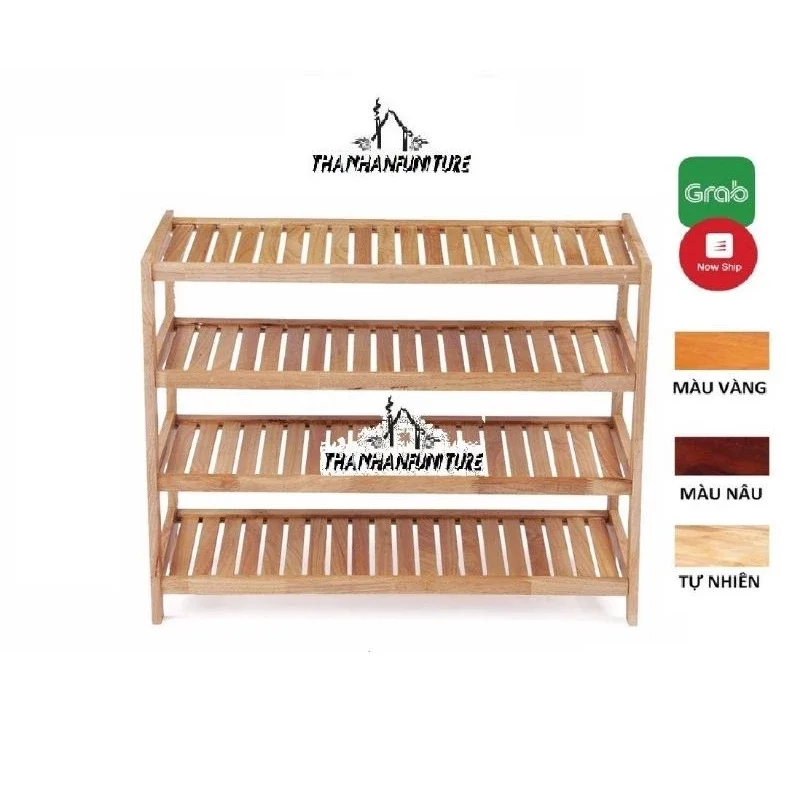 Kệ dép gỗ 80cm - 4 tầng
