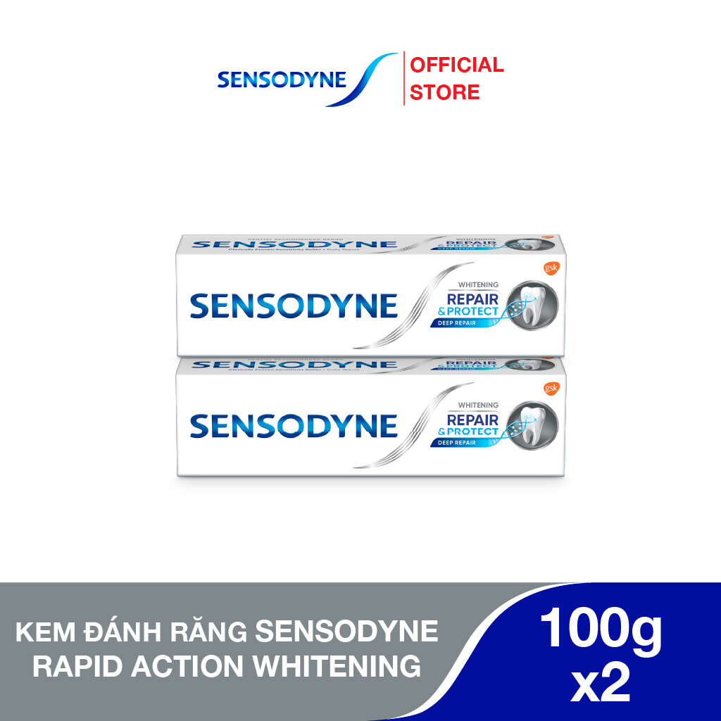 Bộ 2 Kem đánh răng SENSODYNE Repair & Protect Deep Repair Whitening 100g phục hồi, bảo vệ răng ê buốt và làm trắng răng