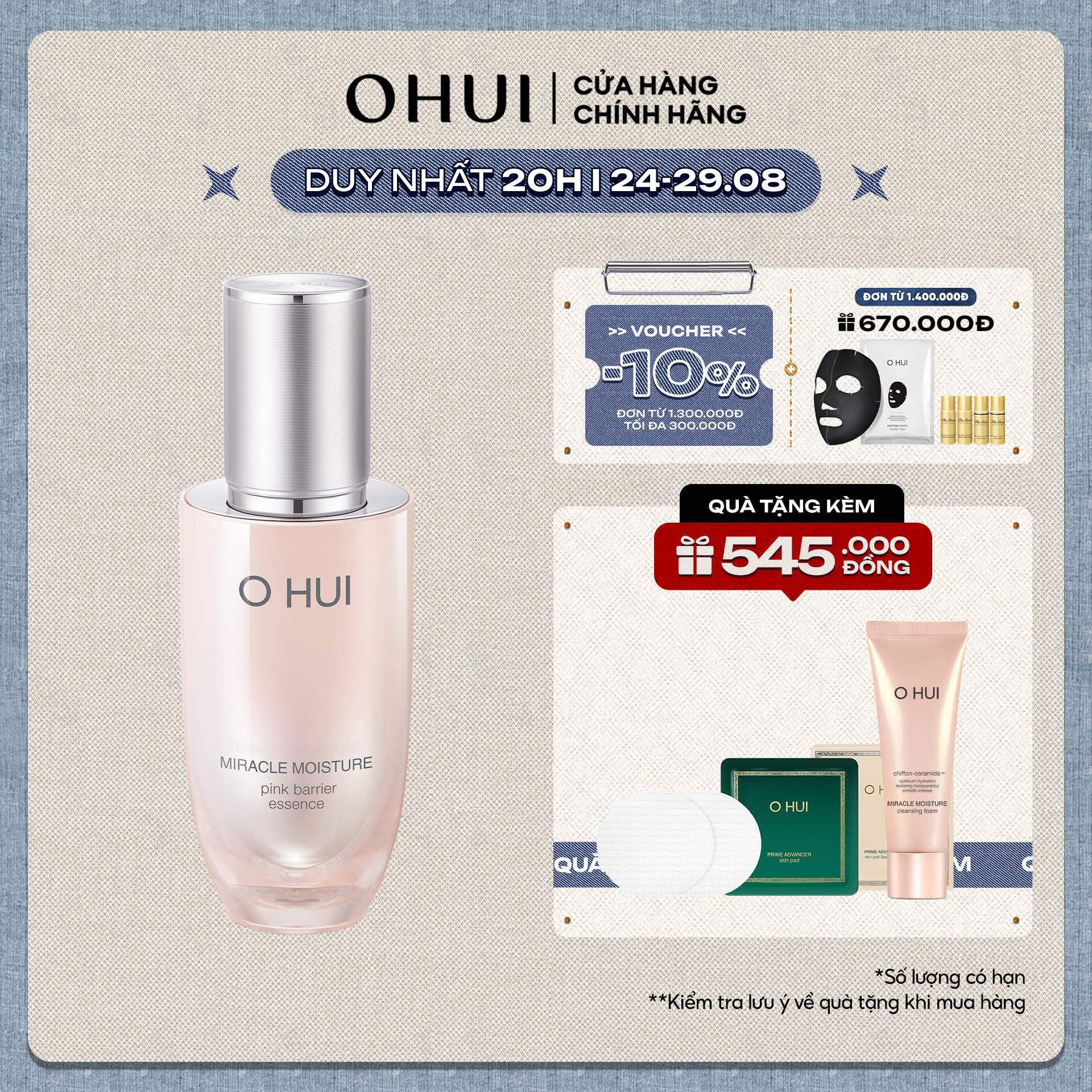 Tinh chất dưỡng ẩm OHUI Miracle Moisture Essence 50ml
