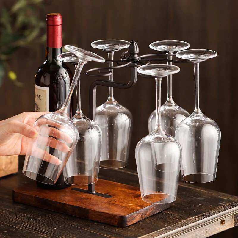 Giá treo ly và để chai vang lynhdecor màu đồng loại 6 ly nt629a