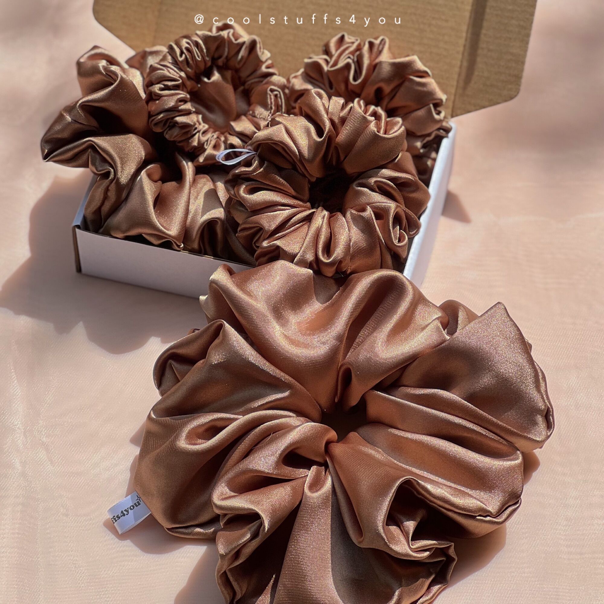 Set Sản Phẩm Scrunchies Lụa Full Size 5 Sản Phẩm