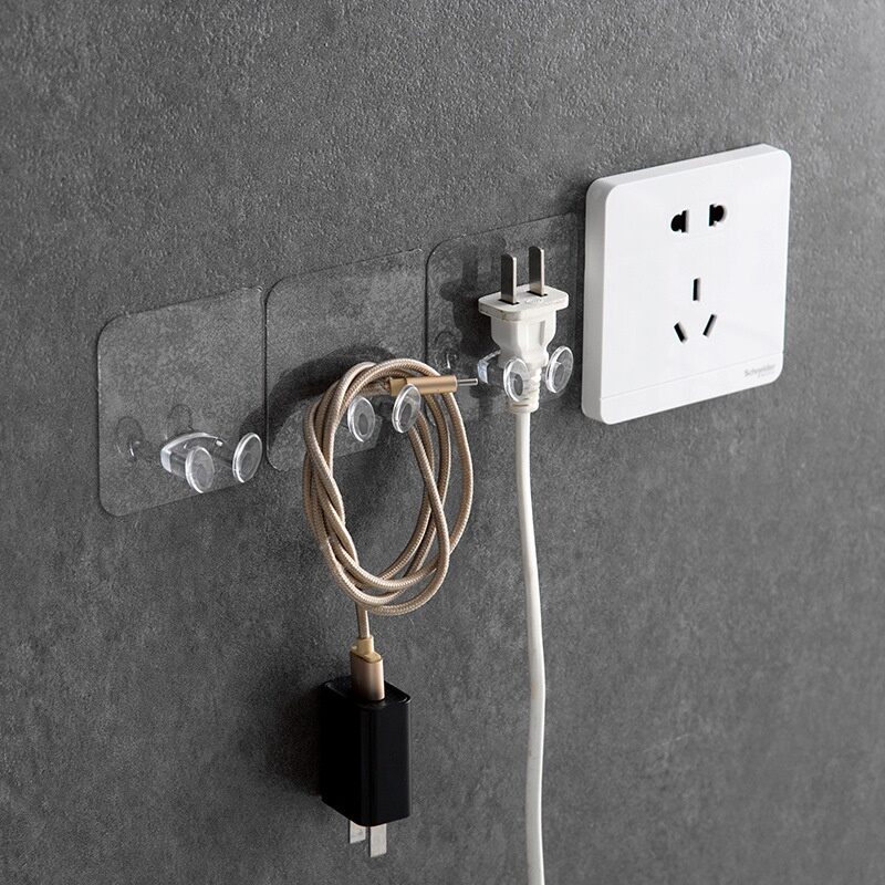 Móc dán tường treo phích cấm điện trong suốt