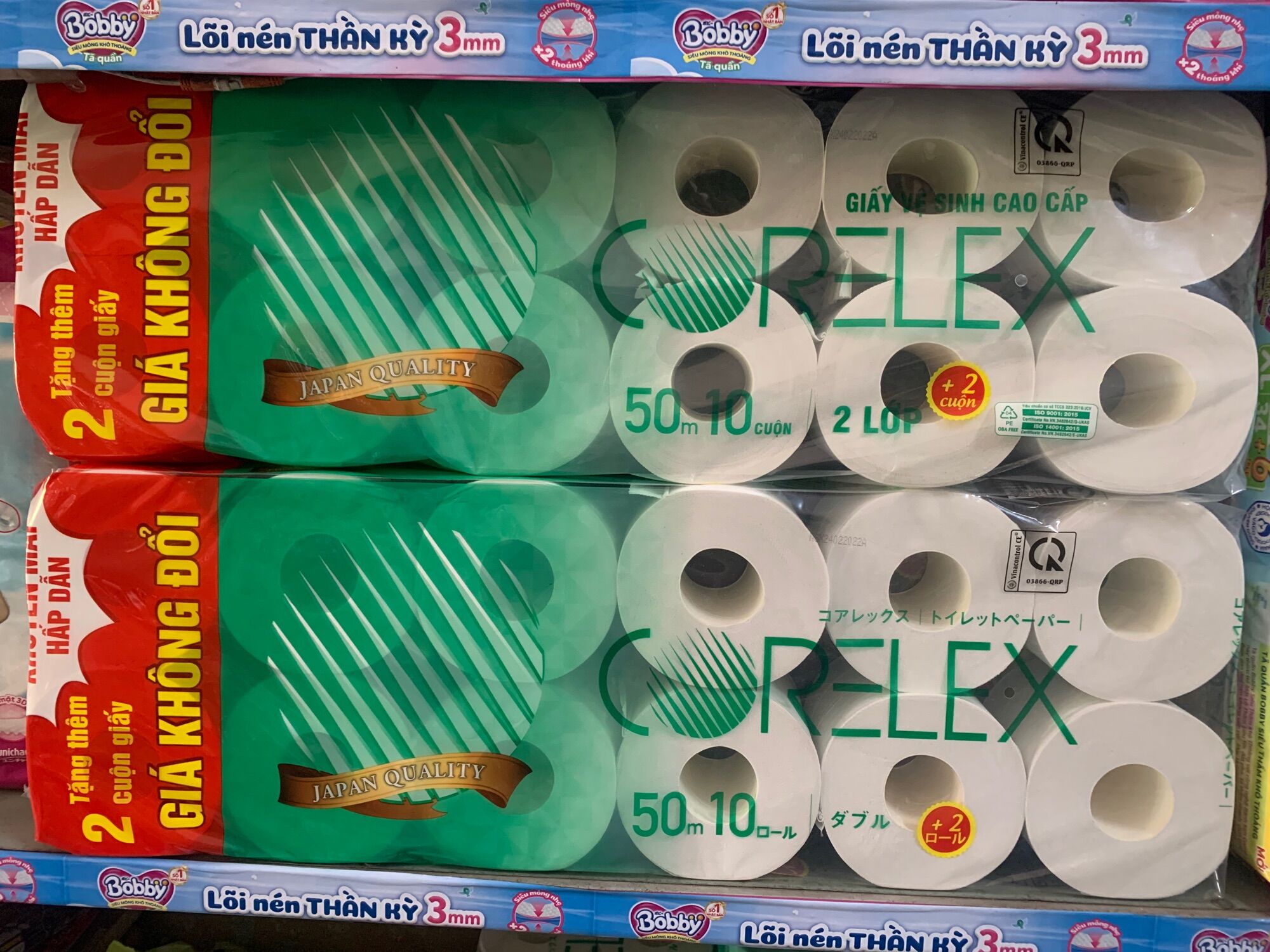 Giấy vệ sinh cao cấp corelex công nghệ nhật bản