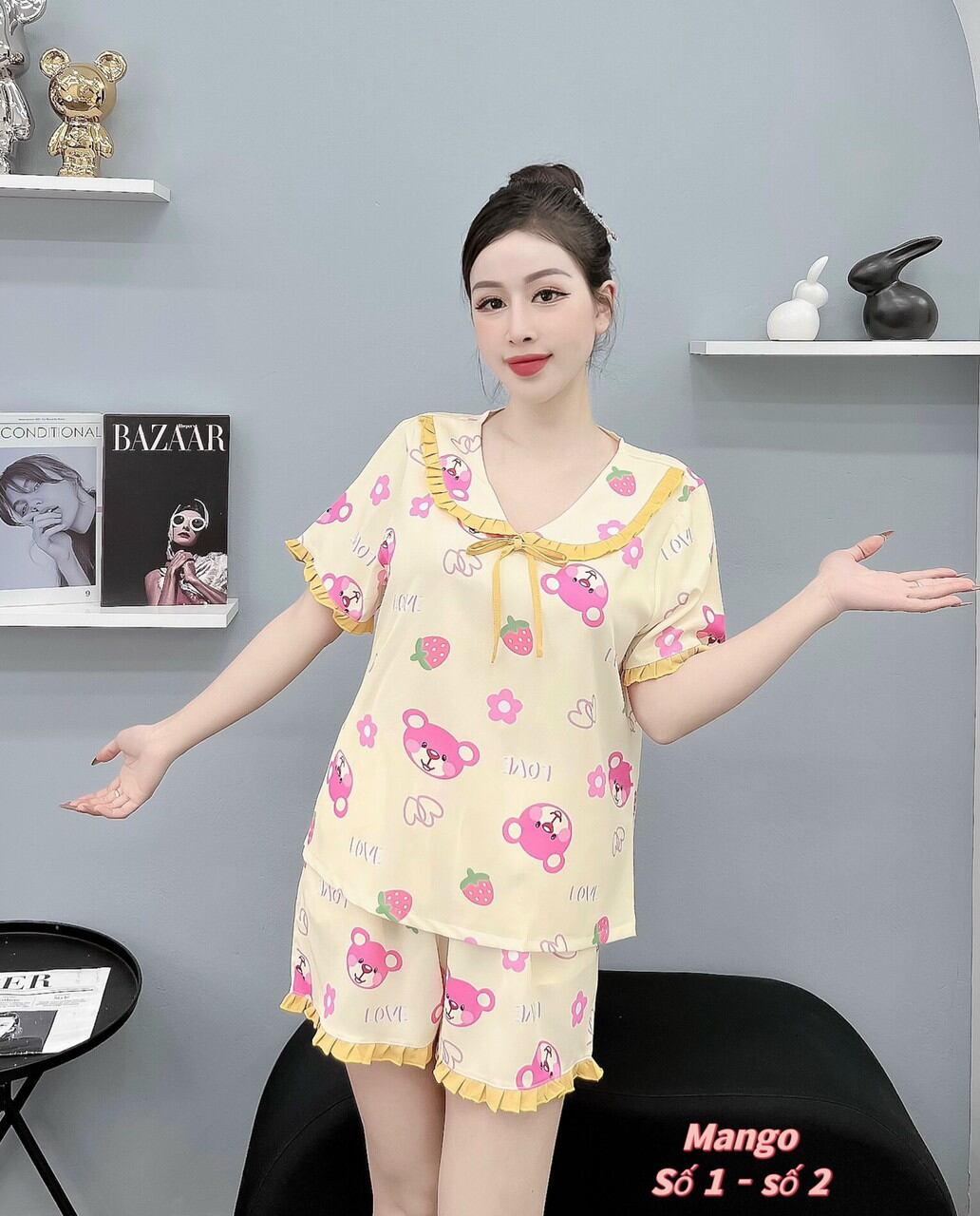 Đồ Bộ Nữ Mặc Nhà Đẹp Mát Quần Đùi Lụa Mango Cao Cấp🌹Hàng Có Size