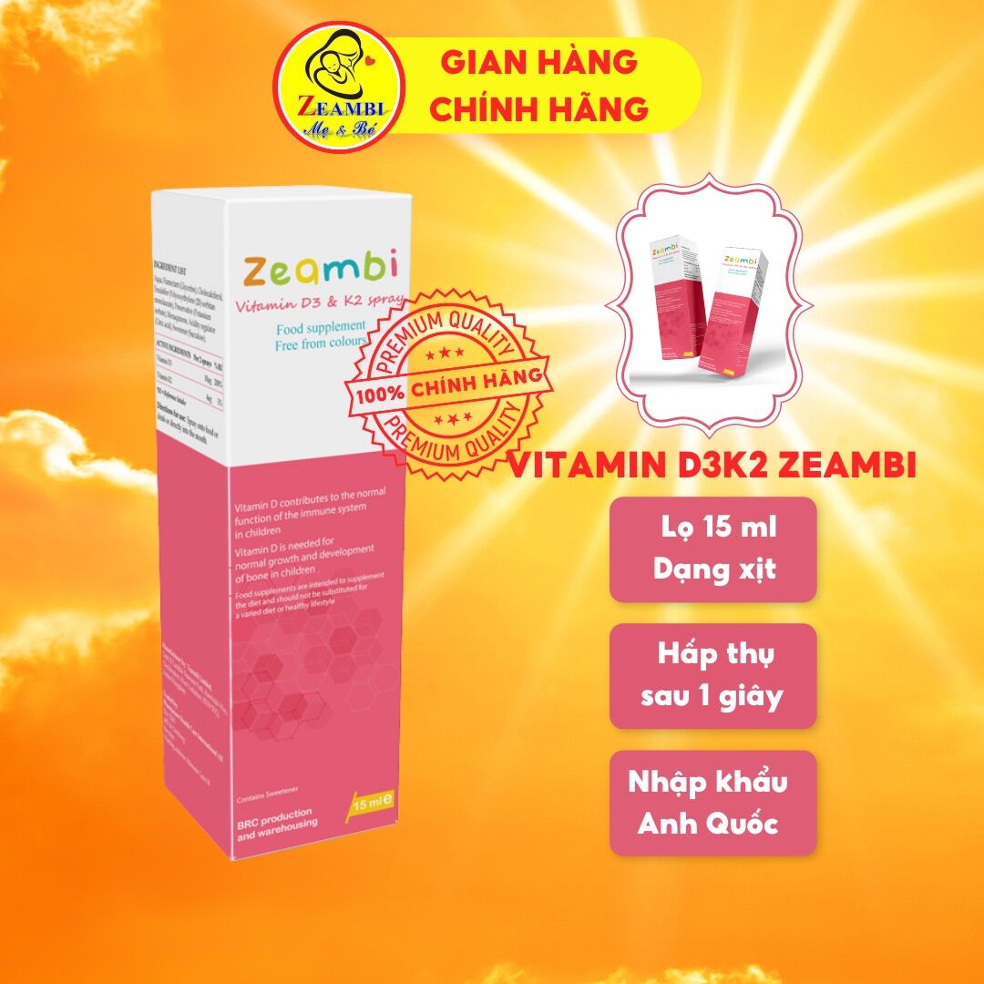 Vitamin D3K2 Zeambi dạng xịt - Nhập khẩu từ Anh quốc