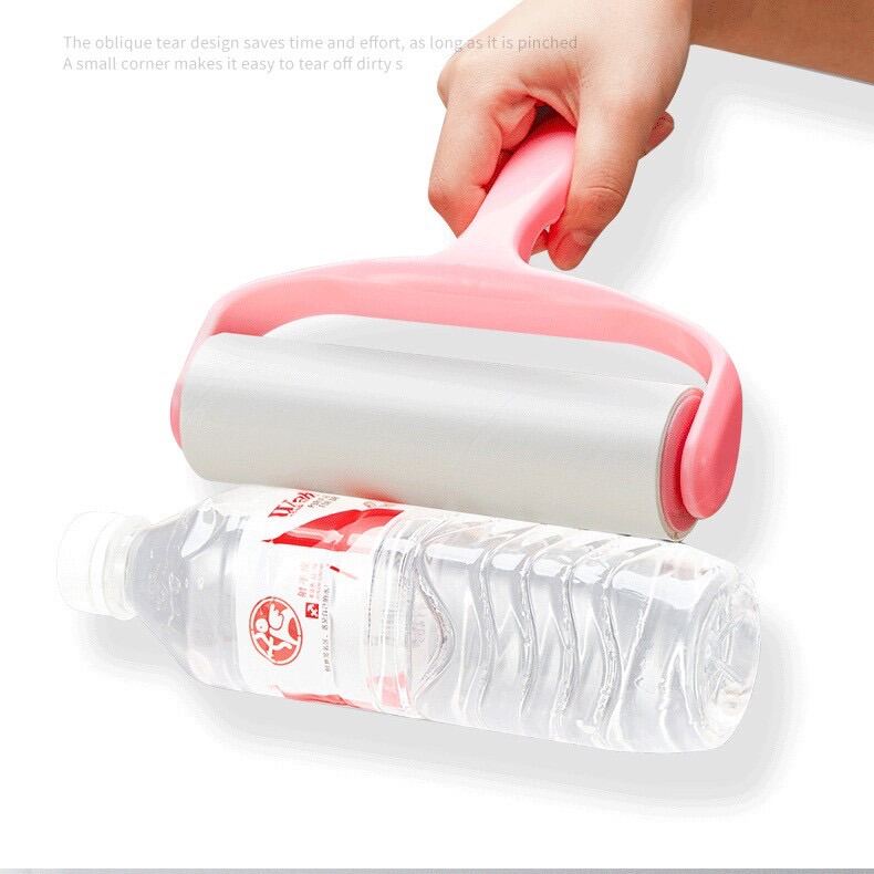 Cây lăn bụi quần áo, chăn màn, lông chó mèo 16cm - sử dụng lõi giấy dạng con lăn bụi, dùng để lăn dính, xé từng lớp lăn đk các thứ dính trên ga giường
