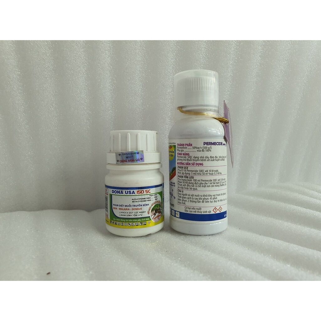 Combo 2 chai thuốc diệt muỗi PERMECIDE 50EC (100ml) + DONA USA 150SC (50ml)