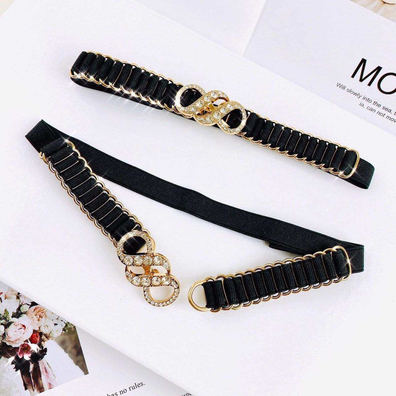Đai váy xếp ly màu đen