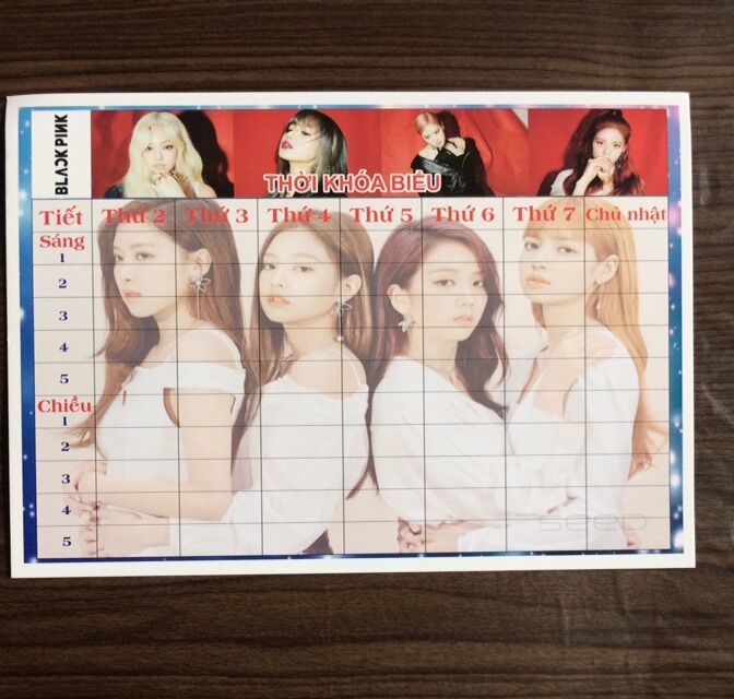 Combo 5 Thời khoá biểu Blackpink mẫu 1