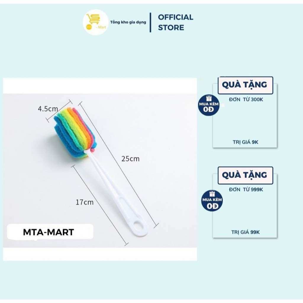 Cây Cọ Rửa Cốc/Chén/Bình Sữa, Cọ Ly Xốp 7 Màu Tiện Lợi, Vệ Sinh, An Toàn MTA-MART2