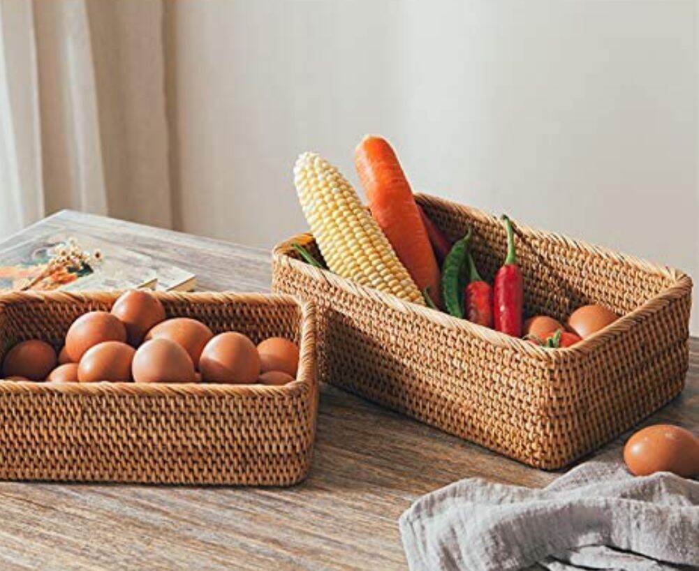 Khay mây đa năng hình chữ nhật 3 kích thước