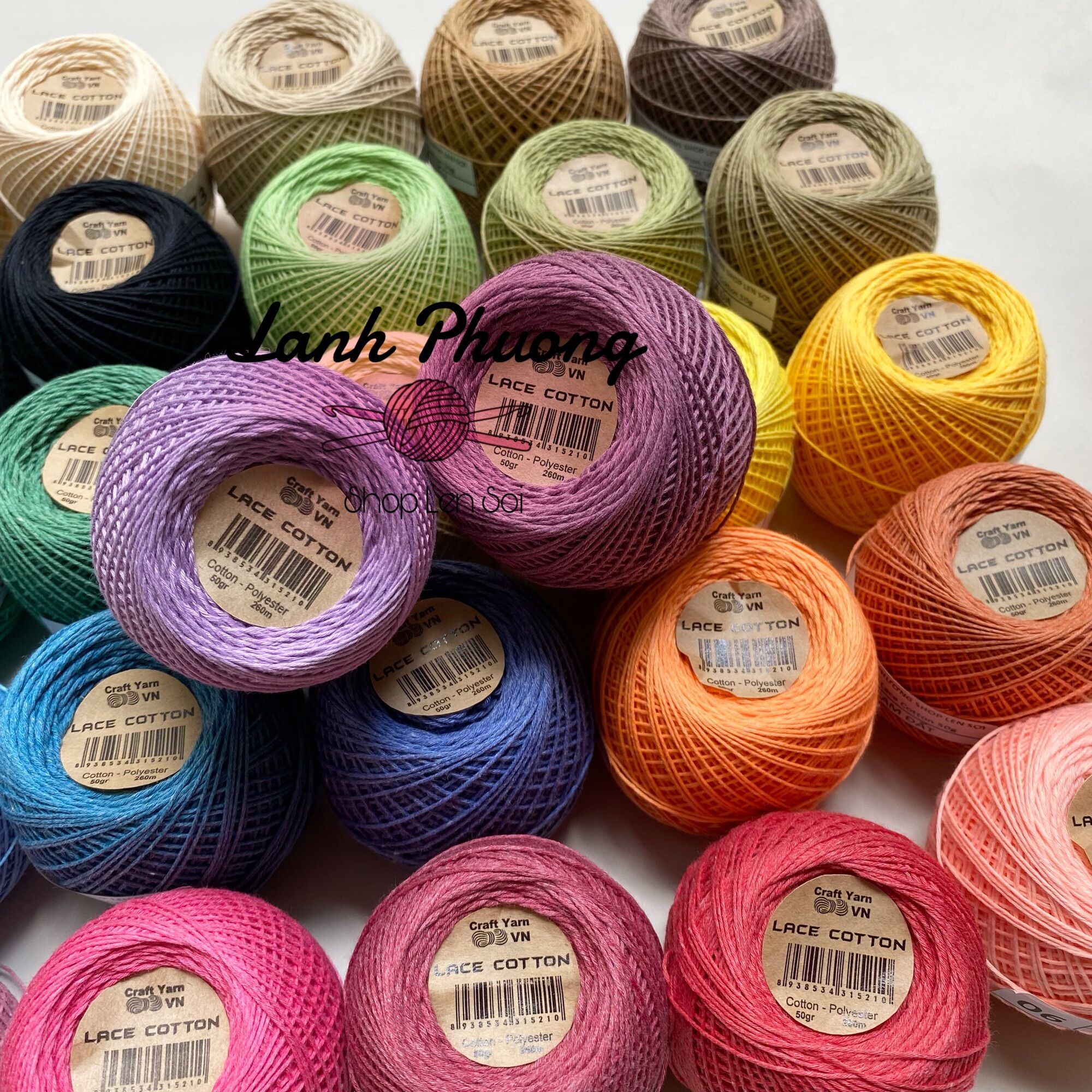 Sợi Lace Cotton 0.8mm Đan Móc Mùa Hè