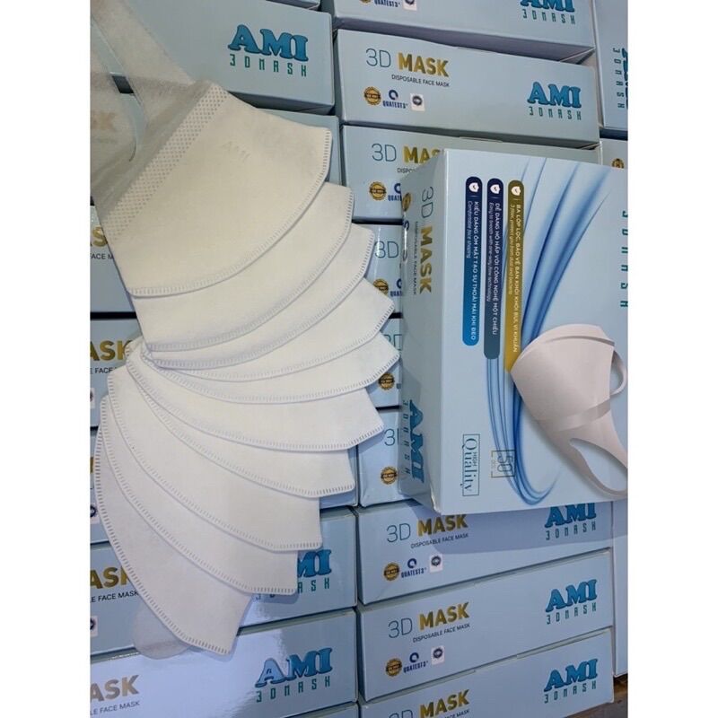 Combo 10 hộp khẩu trang 3D Ami chính hãng