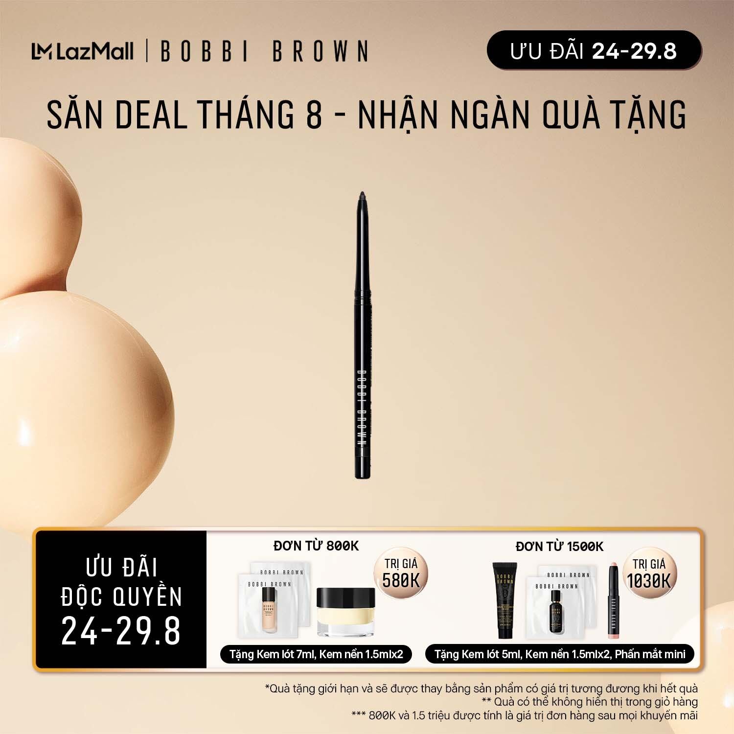 [ƯU ĐÃI 24-29.8] Bút kẻ mắt dạng Bobbi Brown Gel Perfectly Defined Gel Eyeliner 35g