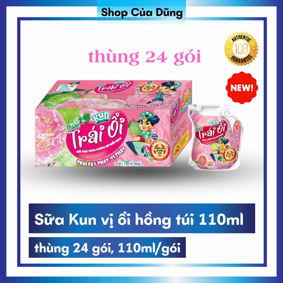 [Xu] [Date mới] Sữa Kun thùng 24 túi 110ml dành cho trẻ em còn người thì uống ké