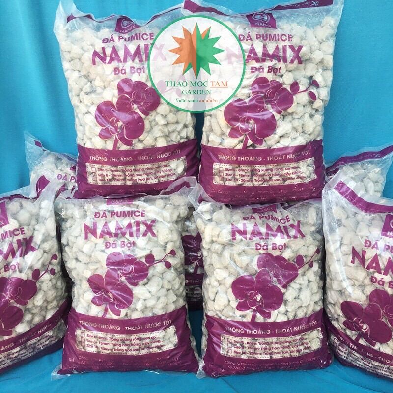 03kg Đá bọt, đá Pumice Namix - Đá bọt trồng hoa lan, lót đáy chậu thót nước, thông thoáng cho chậu cây hoa