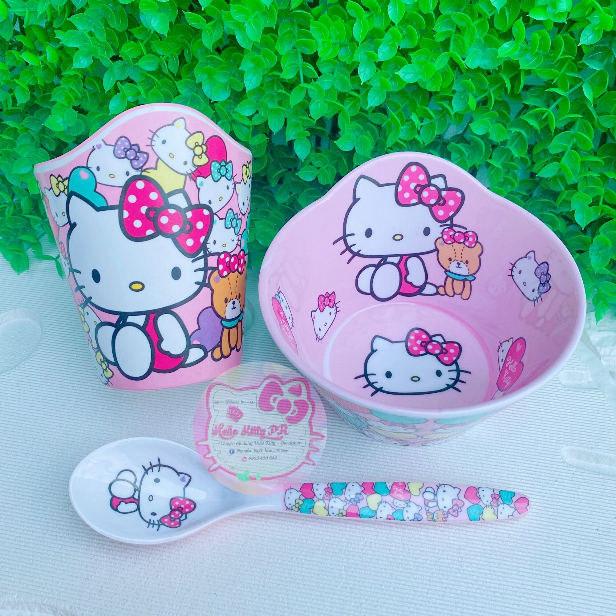 Combo chén muỗng ly tô Hello Kitty