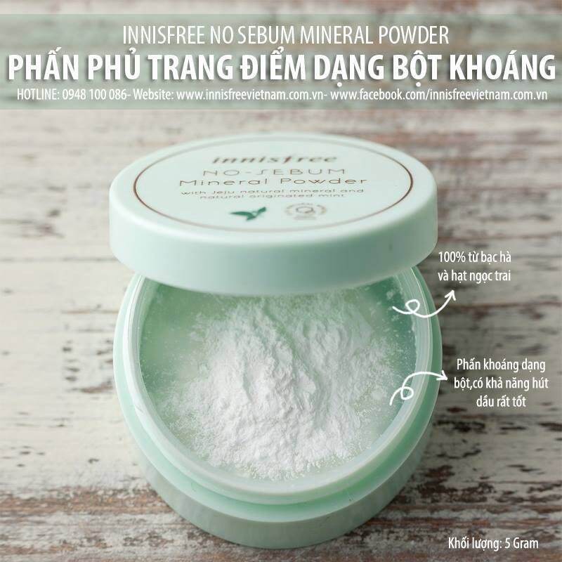 Phấn phủ kiềm dầu Innissfree no sebum dạng bột khoáng
