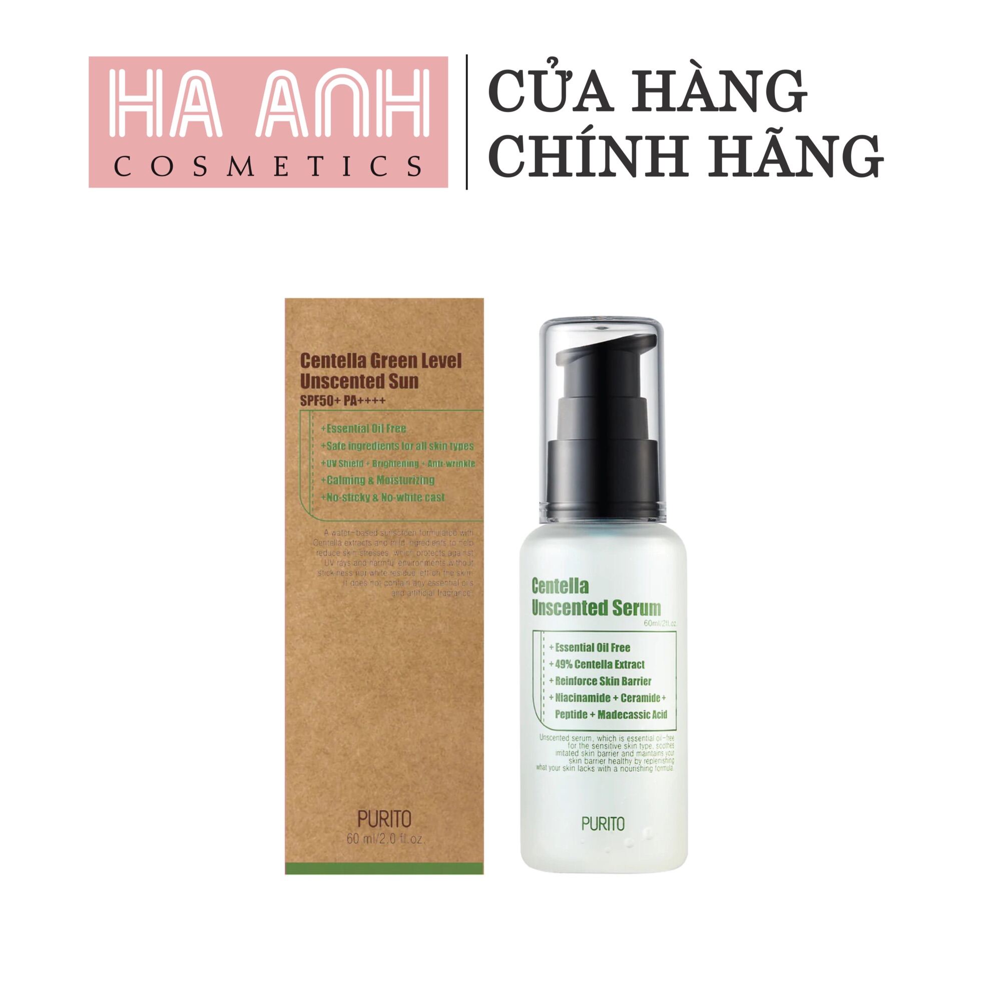 Serum Không Mùi Chiết Xuất Rau Má Purito Centella Unscented Serum