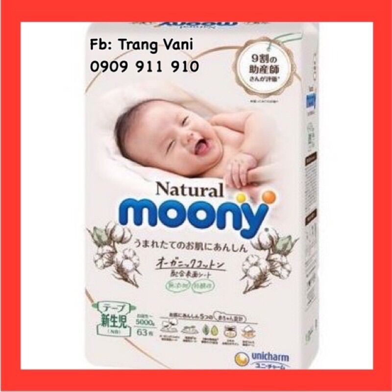 Tã Bỉm Moony Natural nội địa Nhật dán/quần đủ size