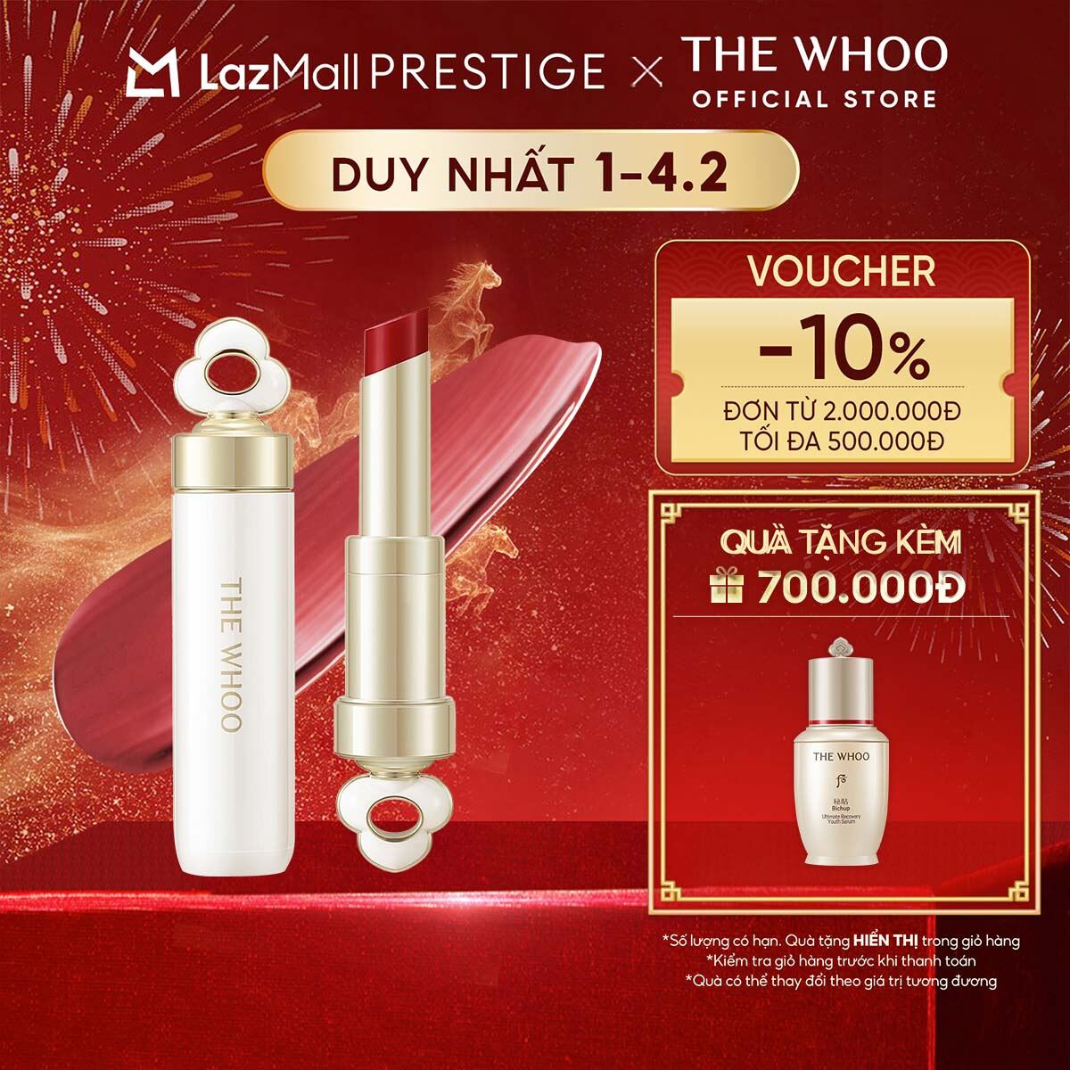[THE WHOO OFFICIAL] Son dưỡng môi có màu giàu dưỡng chất The Whoo Essential Lip Glow Balm 3.3gr